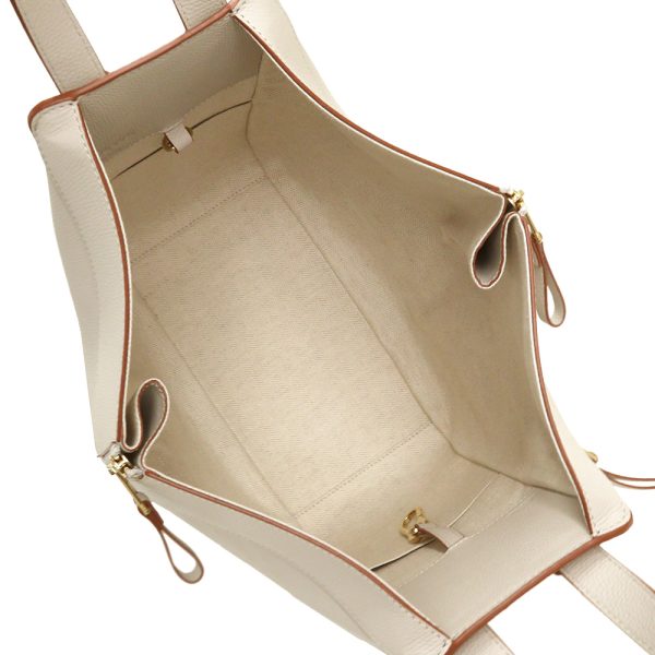 200010154019 3 LOEWE Hammock Pebble Grain Calfskin Leather Light Ghost White