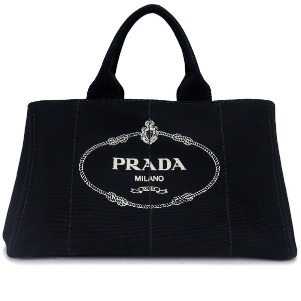 200010235019 PRADA Canapa Canvas Shoulder Bag Nero Black