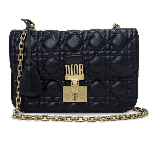 200010333019 Christian Dior Dior Addict Chain Shoulder Handbag Cannage Black