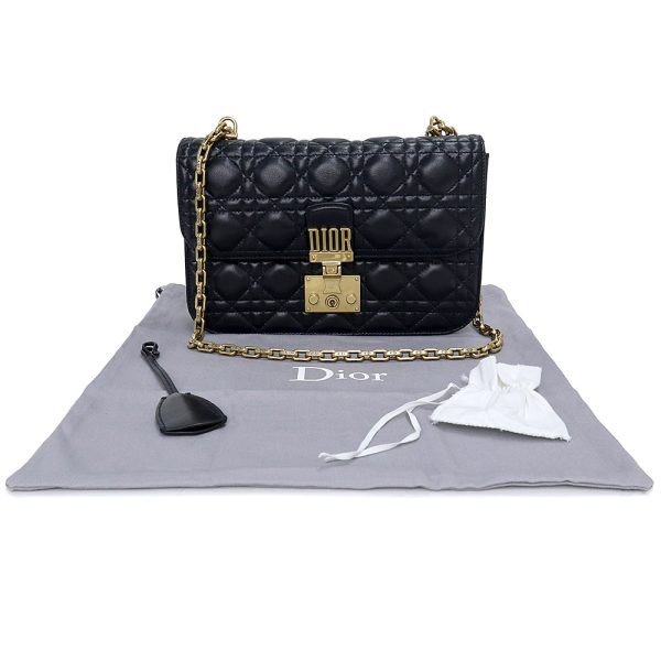 200010333019 2 Christian Dior Dior Addict Chain Shoulder Handbag Cannage Black