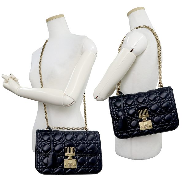 200010333019 8 Christian Dior Dior Addict Chain Shoulder Handbag Cannage Black