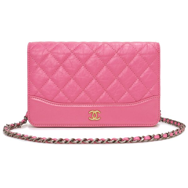 200010475019 Chanel Gabriel de Matelasse Chain Wallet Shoulder Bag Calfskin Pink