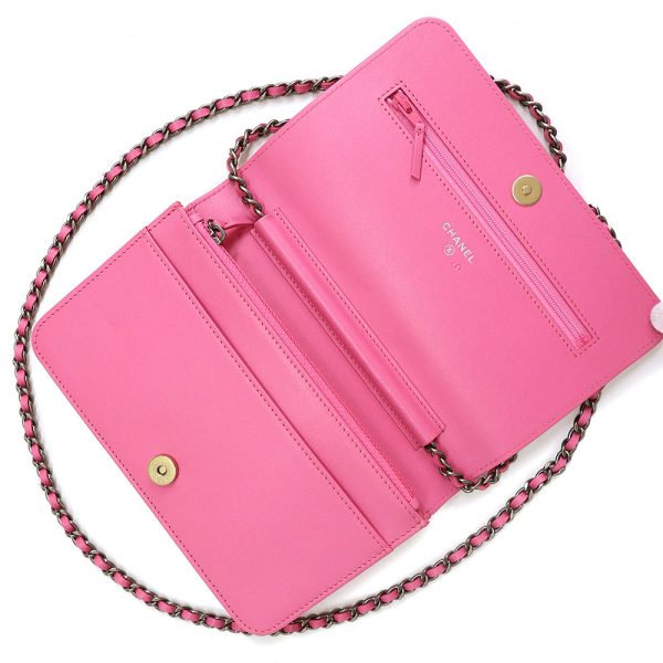 200010475019 10 Chanel Gabriel de Matelasse Chain Wallet Shoulder Bag Calfskin Pink