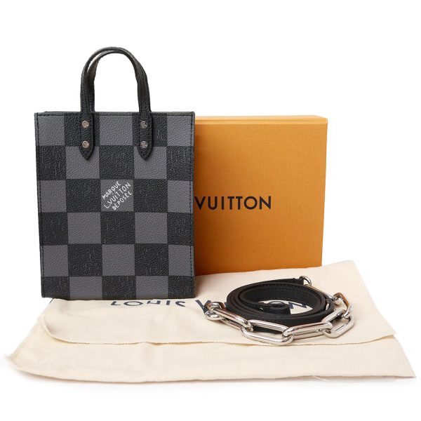 200010513019 2 Louis Vuitton Plastic XS Virgil Abloh Tote Cowhide Leather Noir Black