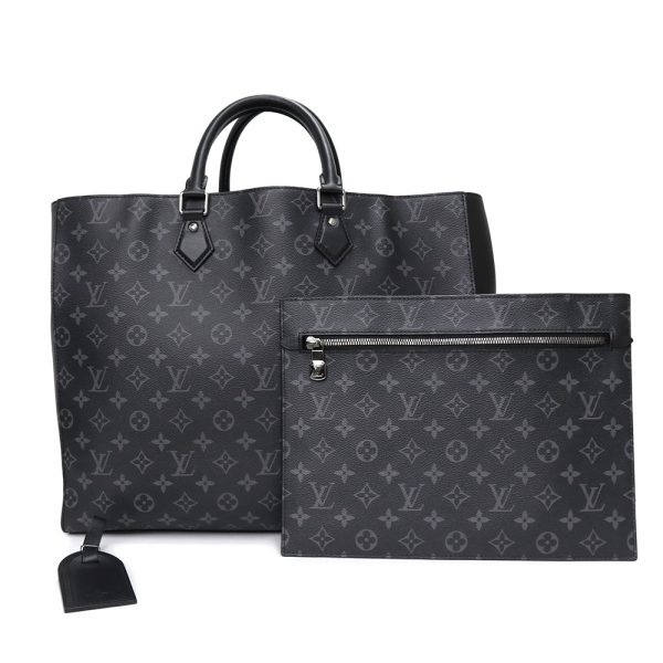 200010642019 2 Louis Vuitton Grand Sac Tote Handbag Monogram Eclipse Black
