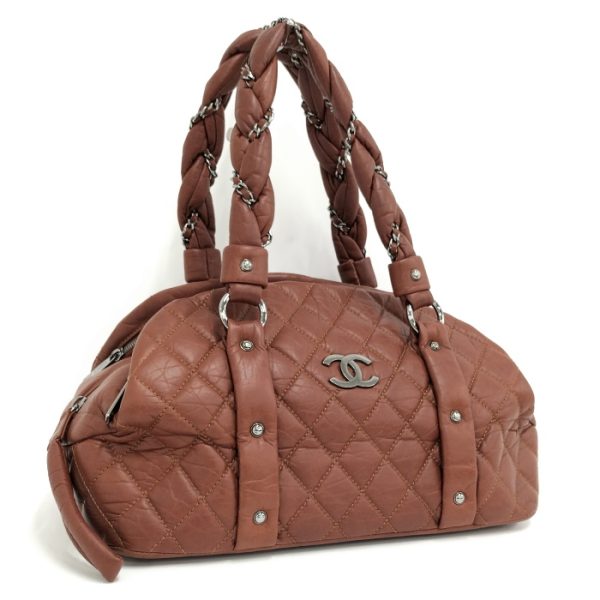 oplus 256 Chanel Boston Bag Matelasse Leather Brown