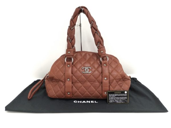 oplus 256 Chanel Boston Bag Matelasse Leather Brown