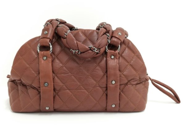 oplus 256 Chanel Boston Bag Matelasse Leather Brown