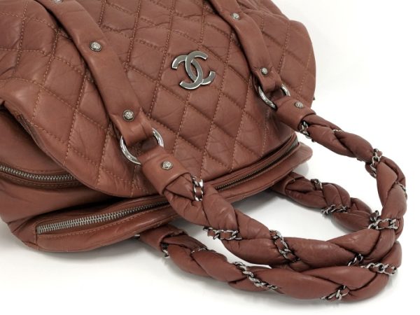 oplus 256 Chanel Boston Bag Matelasse Leather Brown