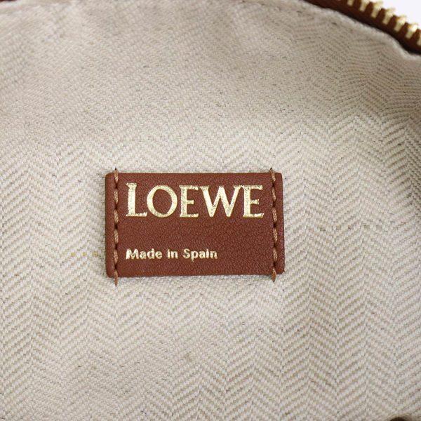 200011099019 9 Loewe Small Shoulder Handbag Leather Jacquard Brown