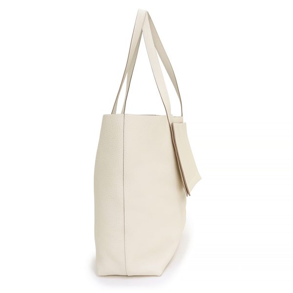 200011108019 4 Hermes Cabasserie 46 Taurillon Clemence Tote Bag Beton White