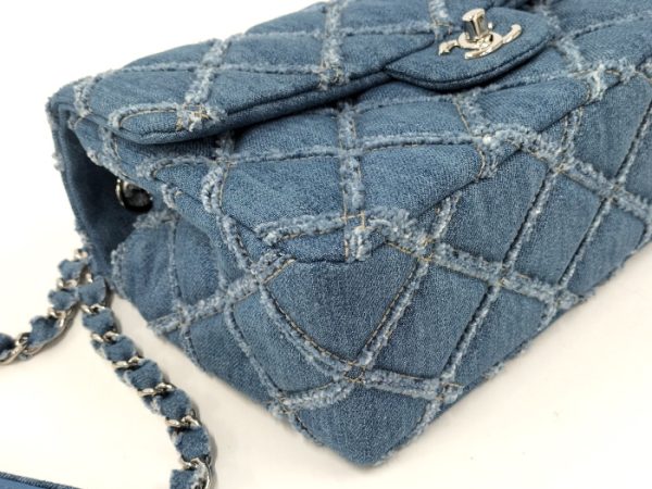 2000111252100118 3 Chanel Chain Shoulder Bag Here Mark Denim Light Blue