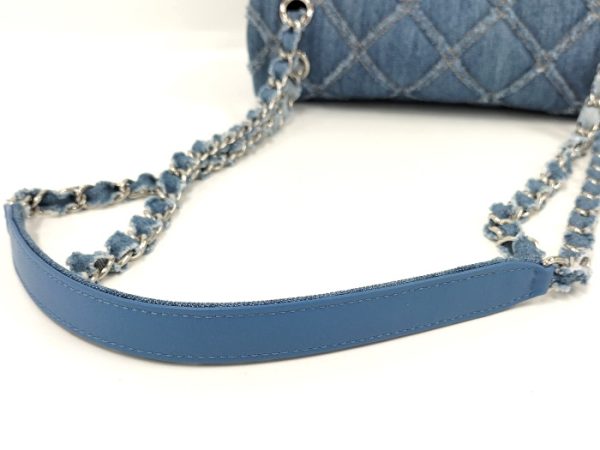 2000111252100118 6 Chanel Chain Shoulder Bag Here Mark Denim Light Blue