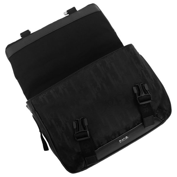 200011567019 11 Dior Explorer Messenger Bag Calfskin Fabric Black