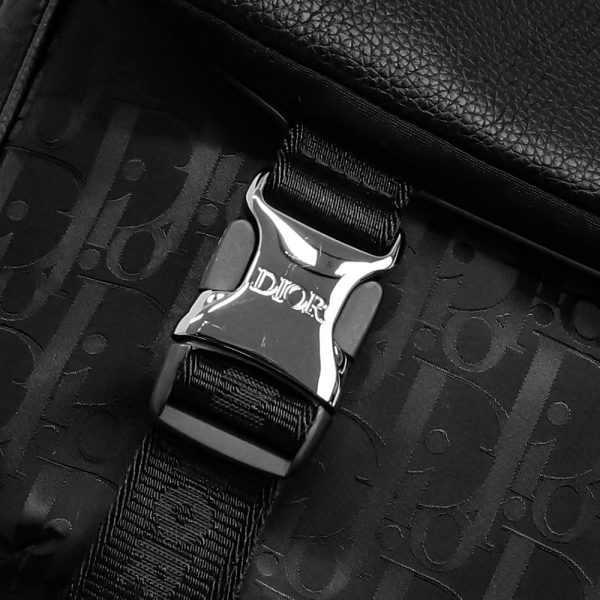 200011567019 12 Dior Explorer Messenger Bag Calfskin Fabric Black