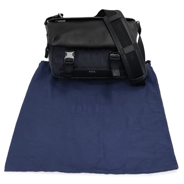 200011567019 2 Dior Explorer Messenger Bag Calfskin Fabric Black