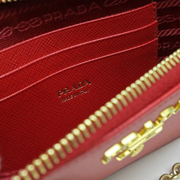 200011589019 10 Prada Chain Wallet Clutch Shoulder Leather Red