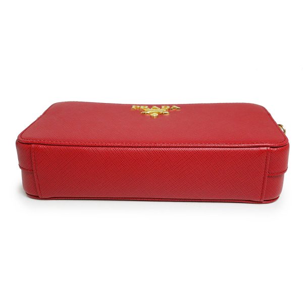 200011589019 7 Prada Chain Wallet Clutch Shoulder Leather Red