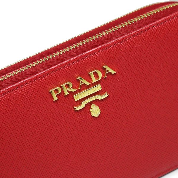 200011589019 9 Prada Chain Wallet Clutch Shoulder Leather Red