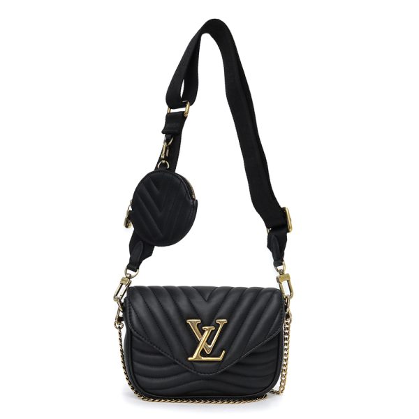 200011800019 Louis Vuitton Multi Pochette Chain Shoulder Bag Quilted Calfskin Black