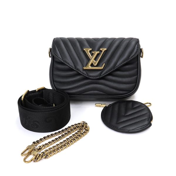 200011800019 2 Louis Vuitton Multi Pochette Chain Shoulder Bag Quilted Calfskin Black