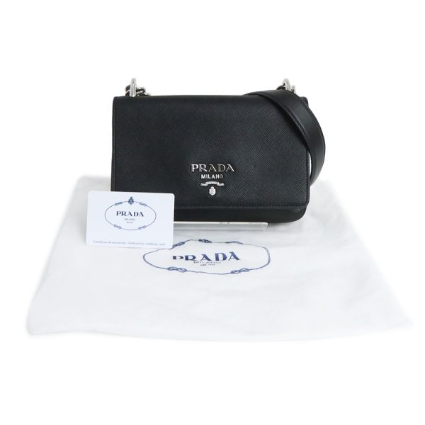 200011817019 2 Prada Chain Shoulder Bag Soft Calf Nero Black