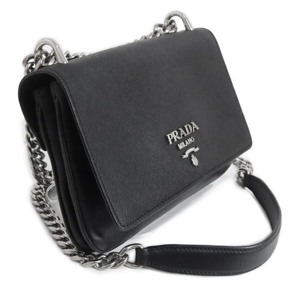 200011817019 5 Prada Chain Shoulder Bag Soft Calf Nero Black