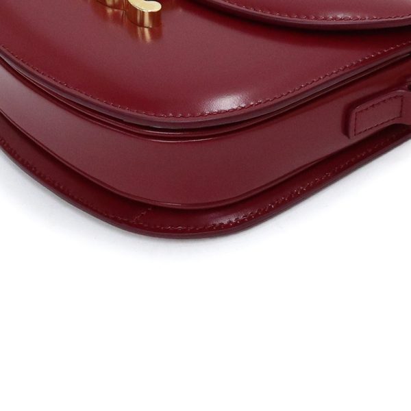 200011844019 10 Celine Bouzas Claire Triomphe Shoulder Bag Shiny Calfskin Carmine Red