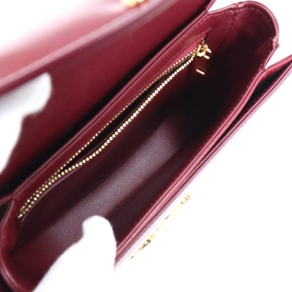 200011844019 3 Celine Bouzas Claire Triomphe Shoulder Bag Shiny Calfskin Carmine Red