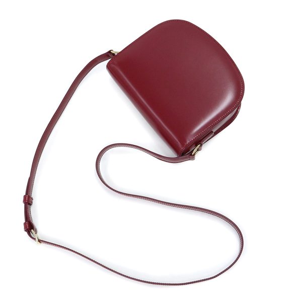 200011844019 6 Celine Bouzas Claire Triomphe Shoulder Bag Shiny Calfskin Carmine Red