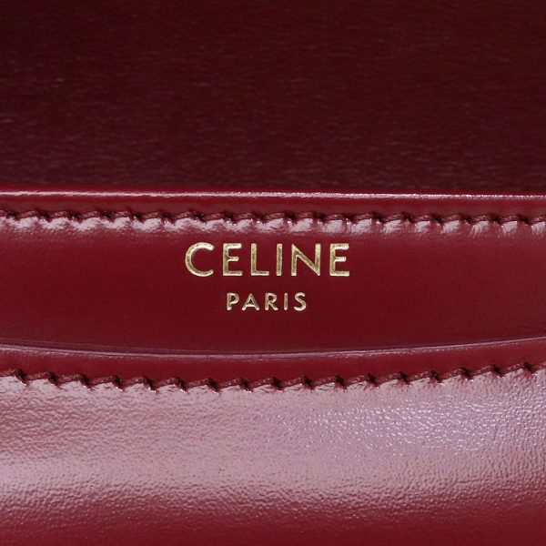 200011844019 9 Celine Bouzas Claire Triomphe Shoulder Bag Shiny Calfskin Carmine Red