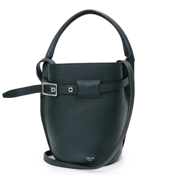 200011850019 Celine Nano Bucket Shoulder Bag Calfskin Leather Dark Green