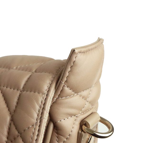 200012154019 15 Christian Dior Small Macrocanage Messenger Shoulder Bag Beige Gold