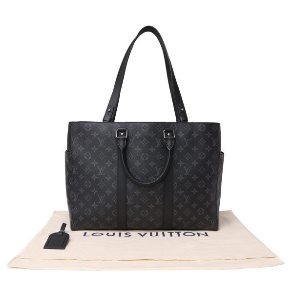 200012195019 2 Louis Vuitton Sac Pla 24H Monogram Eclipse Shoulder Handbag Black