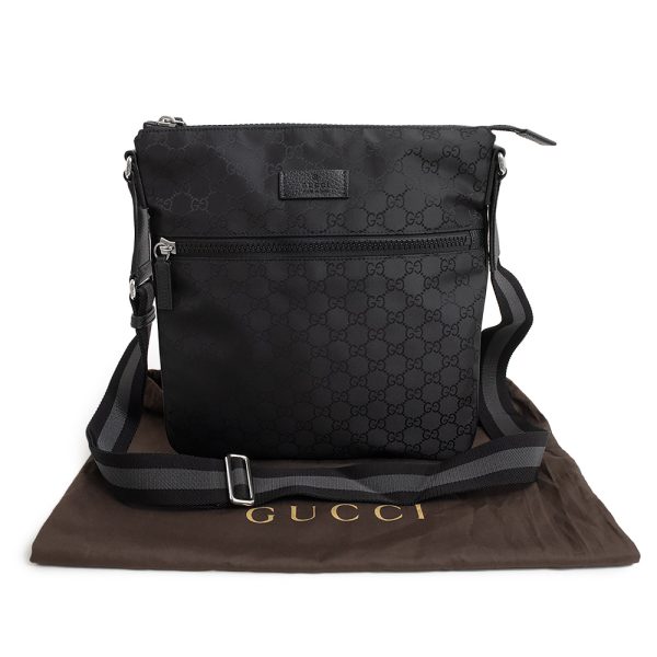 200012291019 2 Gucci Messenger Shoulder Bag Crossbody Nylon Black