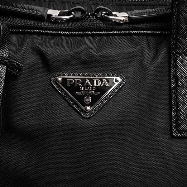 200012295019 10 Prada Shoulder Business Bag Briefcase Nylon Saffiano Leather Black