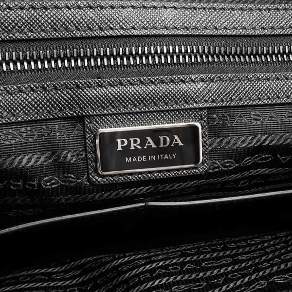 200012295019 9 Prada Shoulder Business Bag Briefcase Nylon Saffiano Leather Black