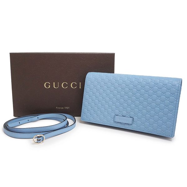 200012334019 2 Gucci 2way Clutch Shoulder Wallet Light Blue