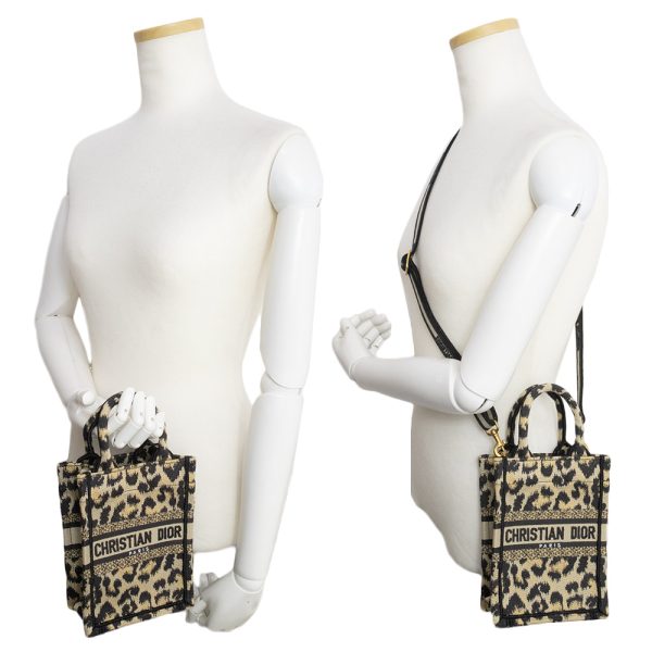 200012387019 7 Christian Dior Phone Bag Mizza Embroidered Leopard Canvas Beige Gold