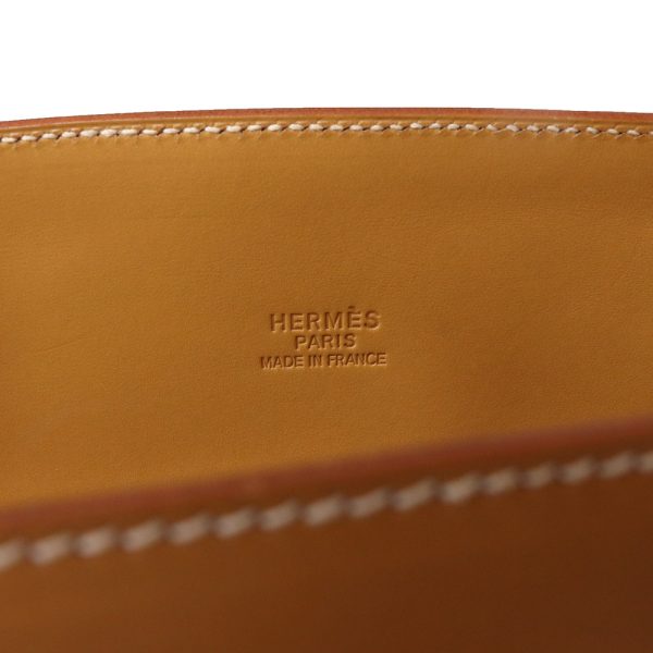200012409019 9 Hermes White Bus GM Handbag Vache Leather Natural Beige Brown