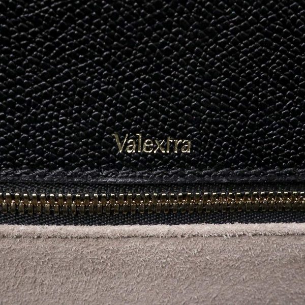 200012452019 9 Valextra Iside Maxi Shoulder Handbag Calf Leather Black Light Gold