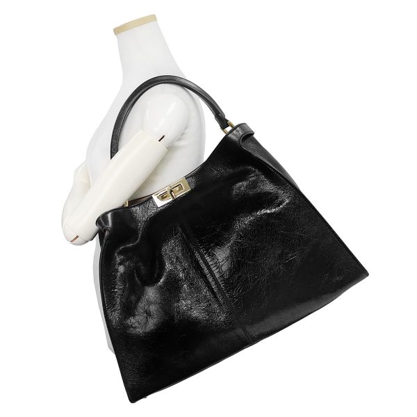 200012539019 8 Fendi Peekaboo X Rite Handbag Mink Leather Black