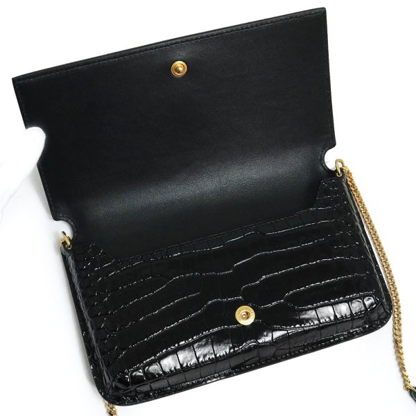 200012609019 2 Saint Laurent Monogram Chain Shoulder Leather Black