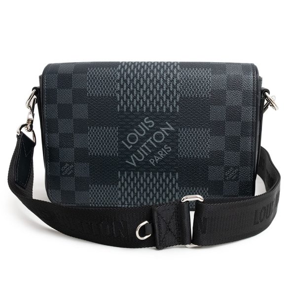 200012616019 Louis Vuitton Studio Messenger Bag Damier Graphite Black Leather