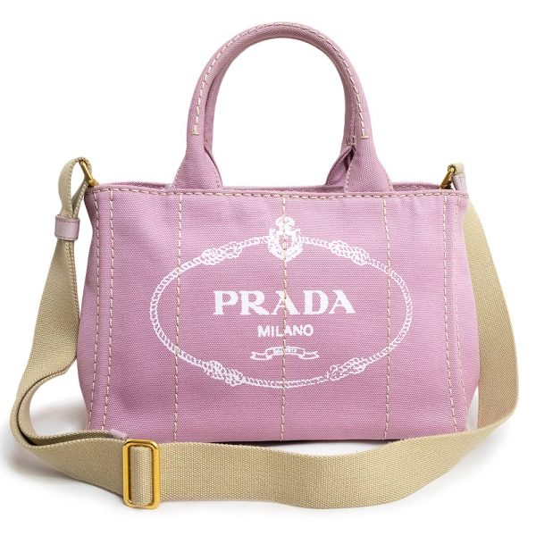 200012653019 PRADA Canapa Shoulder Bag Canvas Alabastro Pink