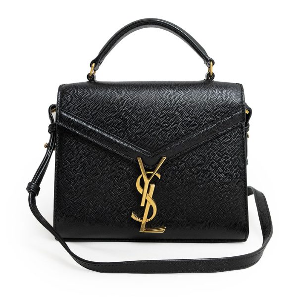 200012728019 Yves Saint Laurent Cassandra Shoulder Handbag Calfskin Black