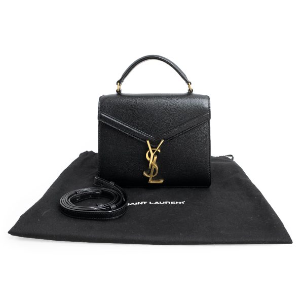 200012728019 2 Yves Saint Laurent Cassandra Shoulder Handbag Calfskin Black