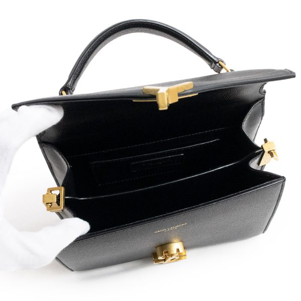 200012728019 4 Yves Saint Laurent Cassandra Shoulder Handbag Calfskin Black