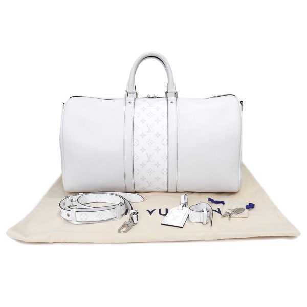 200012737019 2 Louis Vuitton Bandouliere Taiga Leather Monogram Taigarama White