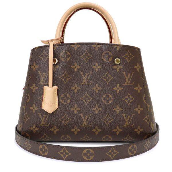 200012874019 Louis Vuitton Montaigne Shoulder Handbag Diagonal Monogram Brown Gold